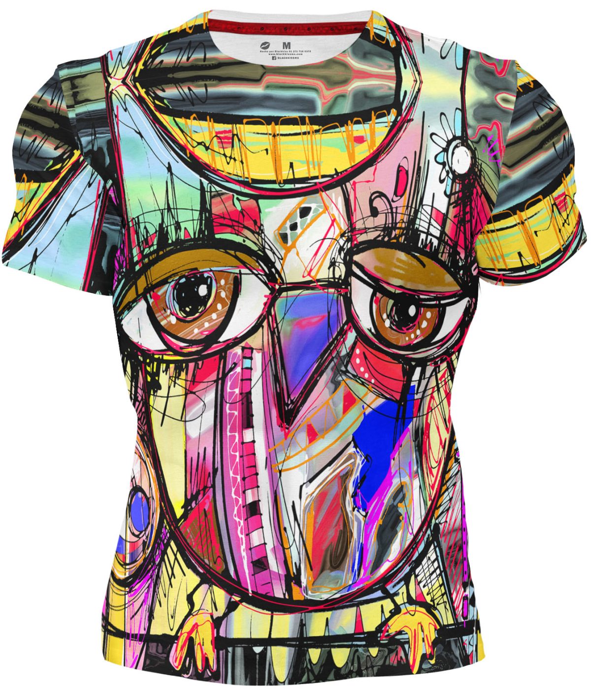 Playera Buho Abstracto Colores
