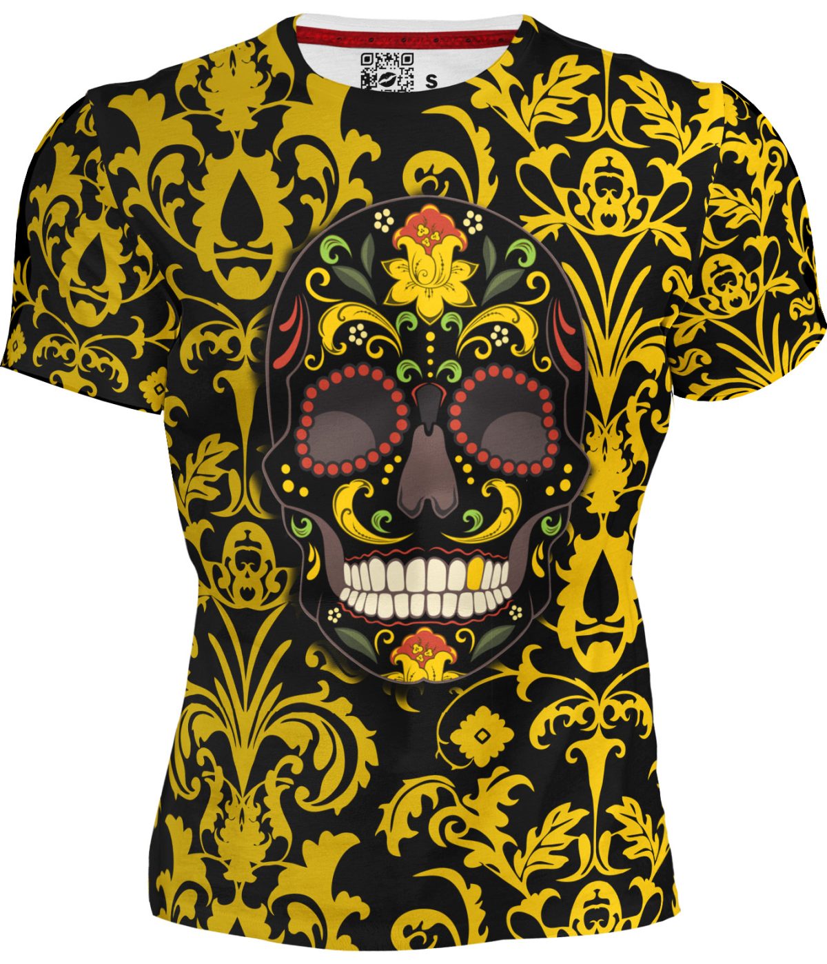 Playera Calavera Vintage Amarilla