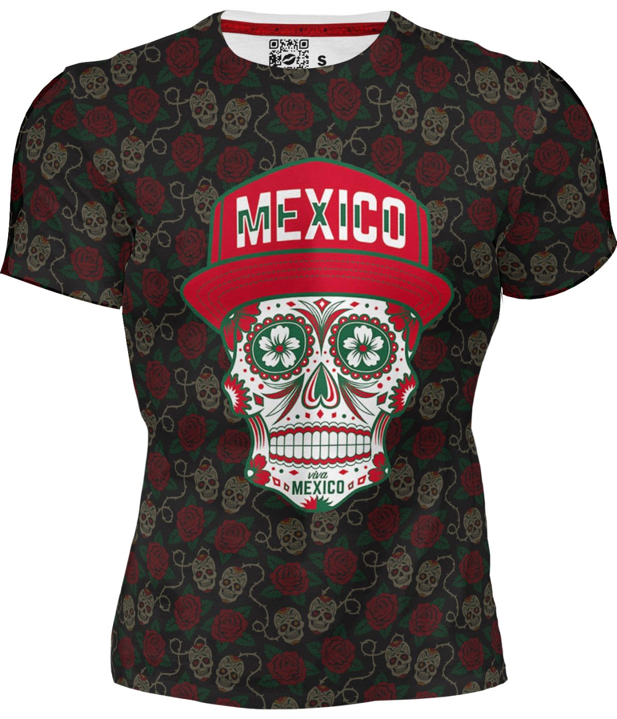 Playera Calavera Rosas Mexico