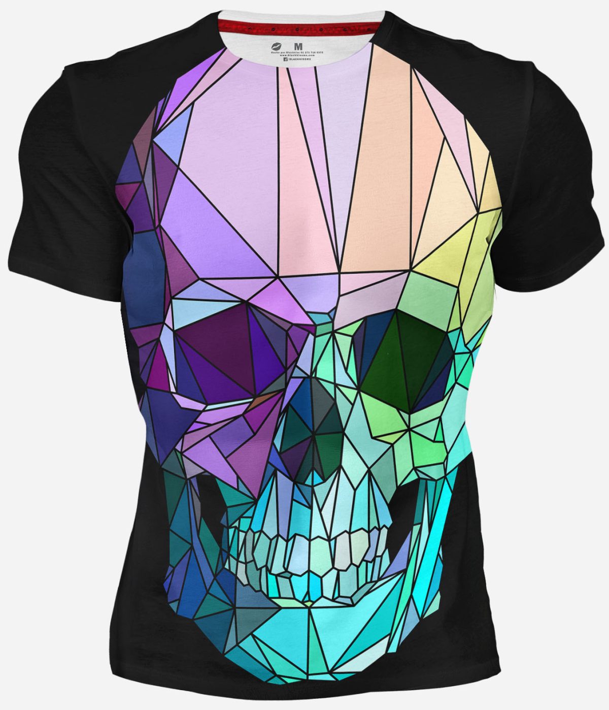 Playera Calavera Polígono Colores