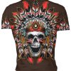 Playera Calavera Apache Plumas - Imagen 2