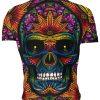 Playera Calavera Flores Dientes Blancos - Imagen 2