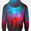 Sudadera Sublimada Galaxia Nebulosa Combinada Azul Rosa y Roja - Imagen 3