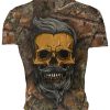 Playera Calavera-Hipster-Cazador-Cacería-Camuflaje-Natural - Imagen 2