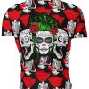Playera Calaveras-Catrina-Corazones-Tulipanes-Rojos - Imagen 2