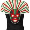 Playera Playera Mascara Lucha Libre Negra Rojo Rayas - Imagen 2