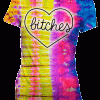Playeras Mejores Amigas Best Bitches Tie Dye Amarillo Rosa - Imagen 2