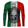 Playera Full Manga Larga Bandera Metal Azteca Gris - Imagen 2