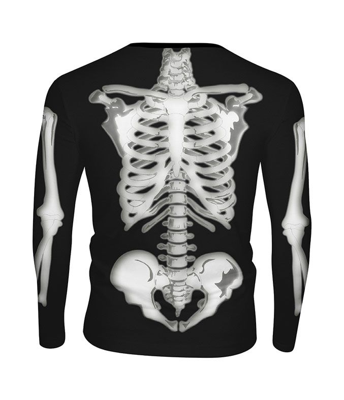 Playera Full Manga Larga Esqueleto Huesos