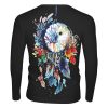 Playera Full Manga Larga Pintura Colores Calavera Atrapa Sueños - Imagen 3