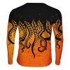 Playera Full Manga Larga Naranja Kraken Calamar - Imagen 3