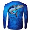 Playera Full Manga Larga Jersey Pesca Fisherman Banco De Peces Azul - Imagen 3