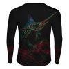 Playera Full Manga Larga Jersey Pesca Noche Marlin Neón - Imagen 3