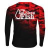 Playera Full Manga Larga Jersey Pesca Esqueleto Pez Camuflaje Rojo - Imagen 3