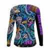 Playera Full Print Dama Jersey Pesca Bit Me Carnada Pez Morado - Imagen 2