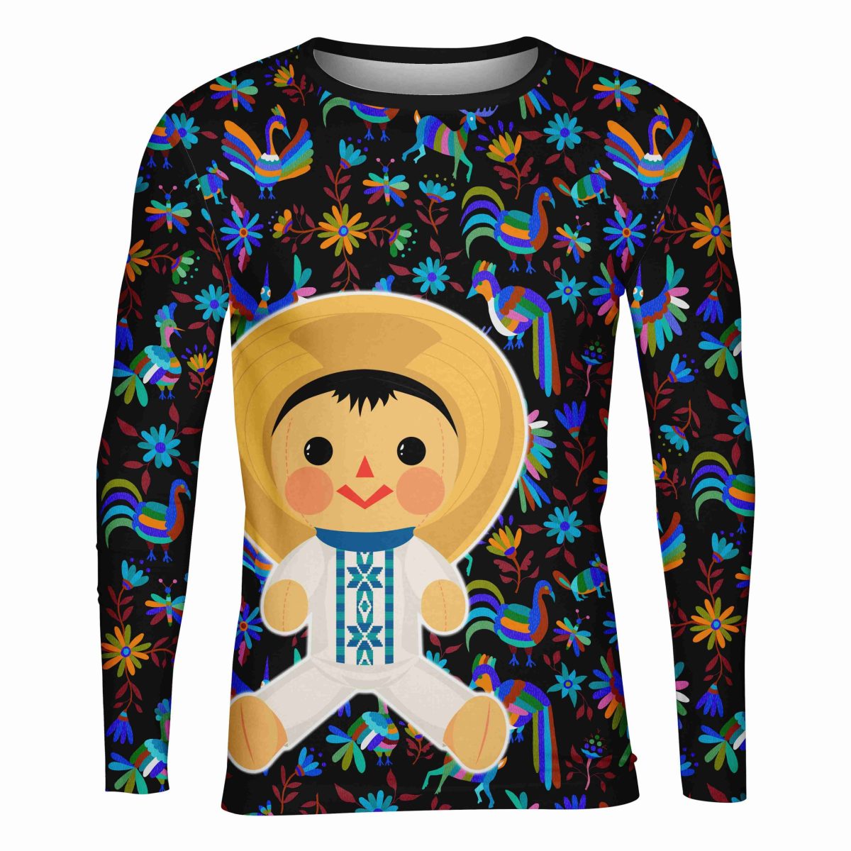Playera Full Manga Larga Muñeco Típico Alebrijes Colores