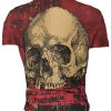 Playera Full Print Roja Cráneo Calavera Beige - Imagen 2