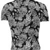Playera Full Print Calavera Con Rosas Gris - Imagen 2