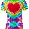 Playera Full Print Dama Tie Dye Corazón Rojo - Imagen 2