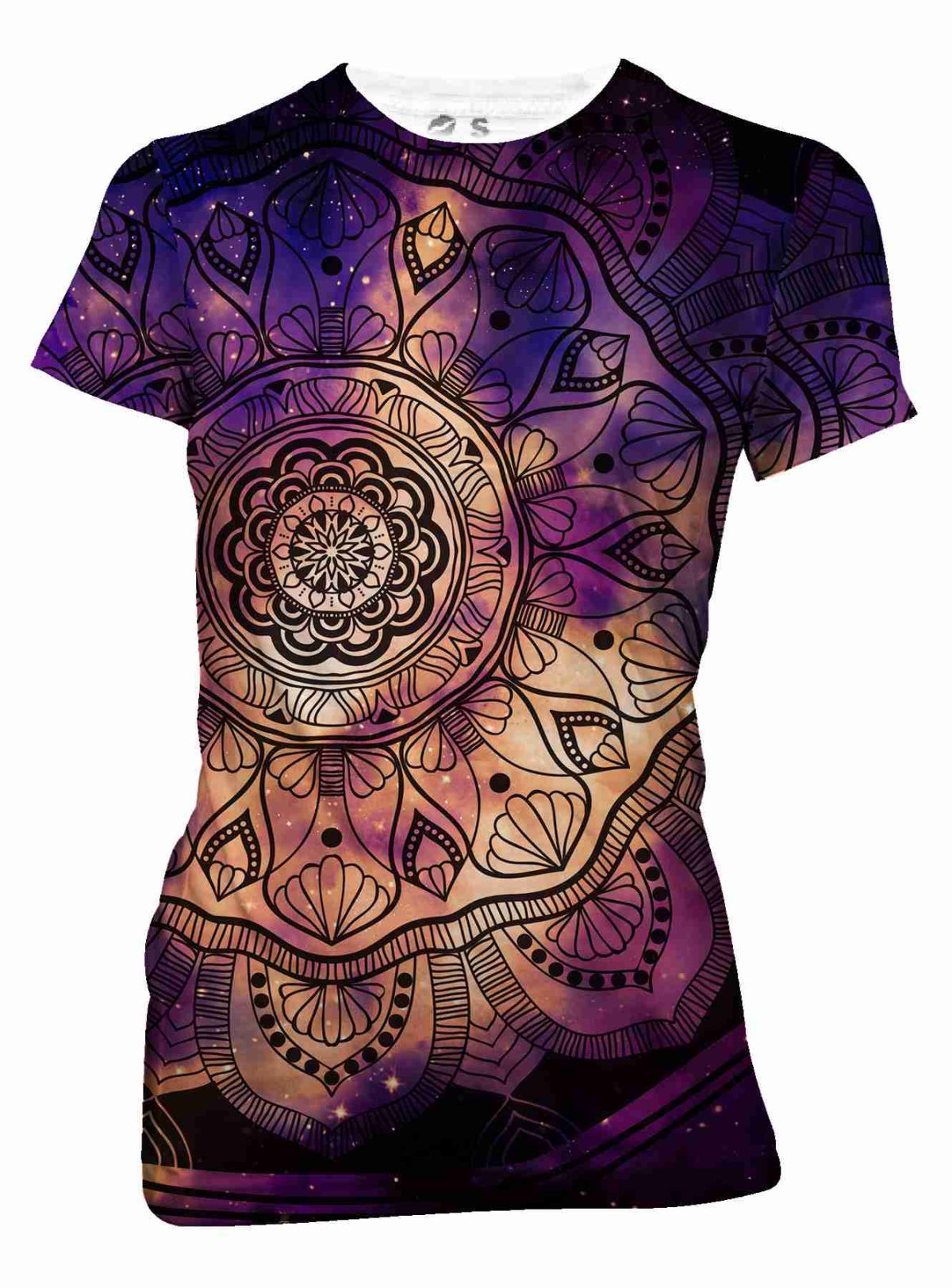 Playera Full Print Dama Mándala Morada Yoga