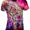 Playera Full Print Dama Mándala Rosa Morado Yoga - Imagen 2