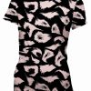 Playera Full Print Dama Leopardo Rosa Con Negro - Imagen 2