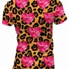 Playera Full Print Dama Leopardo Diamantes Rosa - Imagen 2