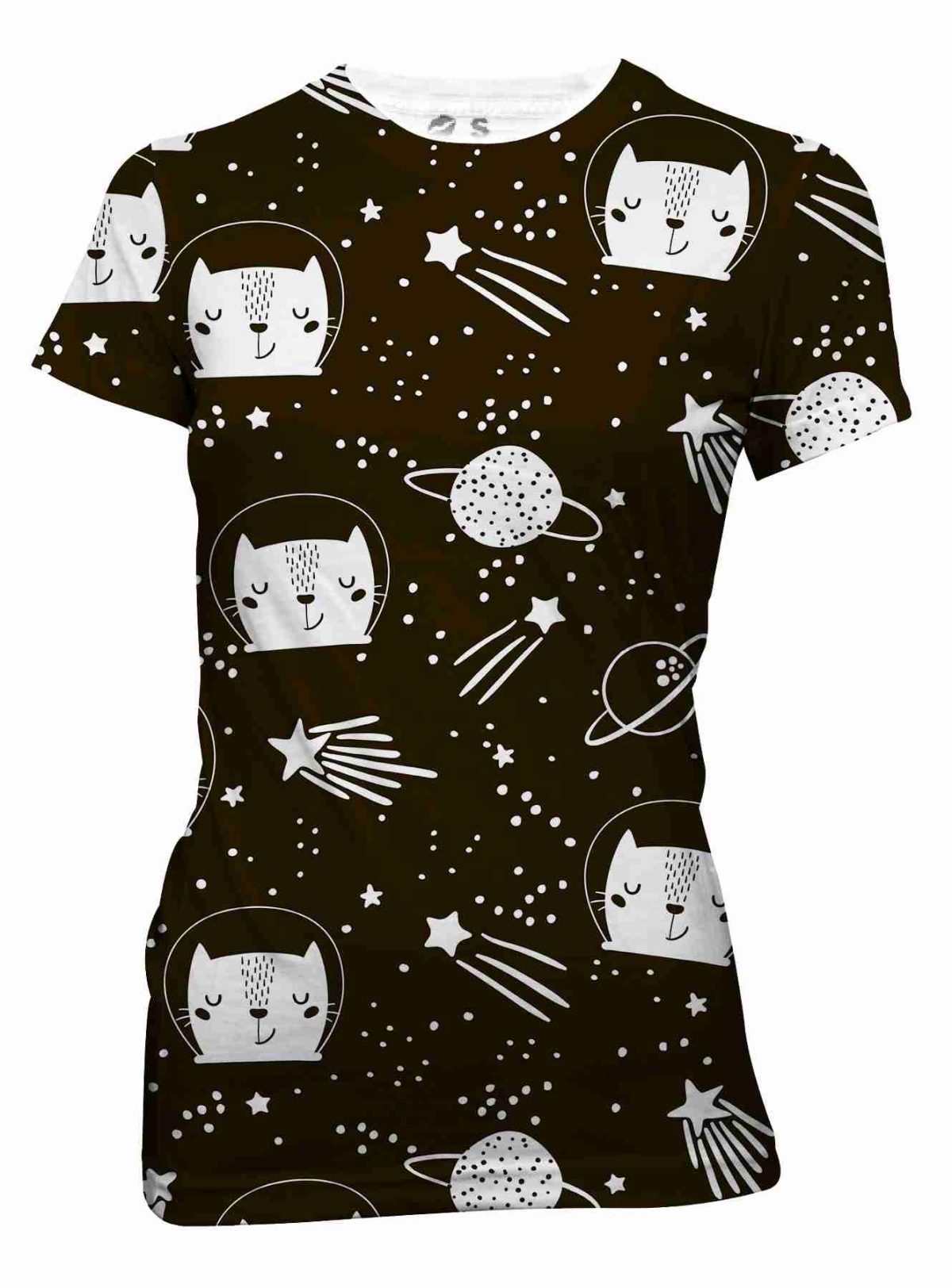 Playera Full Print Dama Mishis Gatitos Astronautas