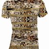 Playera Full Print Dama Leopardo Cadenas Doradas Animal Print - Imagen 2