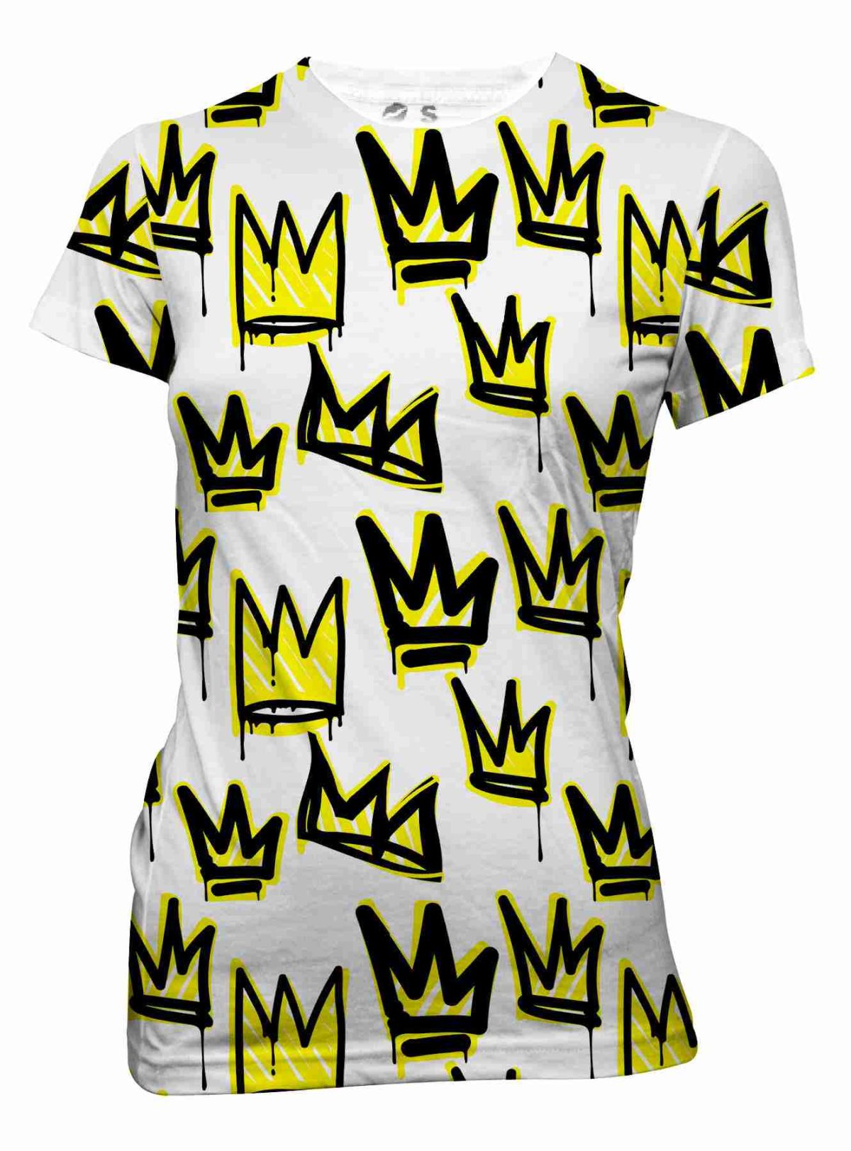 Playera Full Print Dama Queen Coronas Doradas
