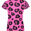 Playera Full Print Dama Rosa Leopardo Animal Print - Imagen 2