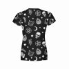 Playera Full Print Dama Back Wicca Pentagrama Calavera Gatos - Imagen 2