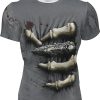 Playera Full Print Mano Terror Huesos Calavera - Imagen 3