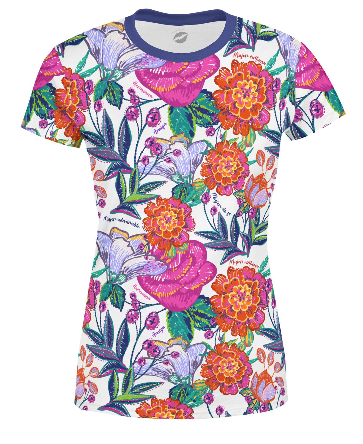 Playera Full Print Dama Día De Las Madres Flores Mom Freses