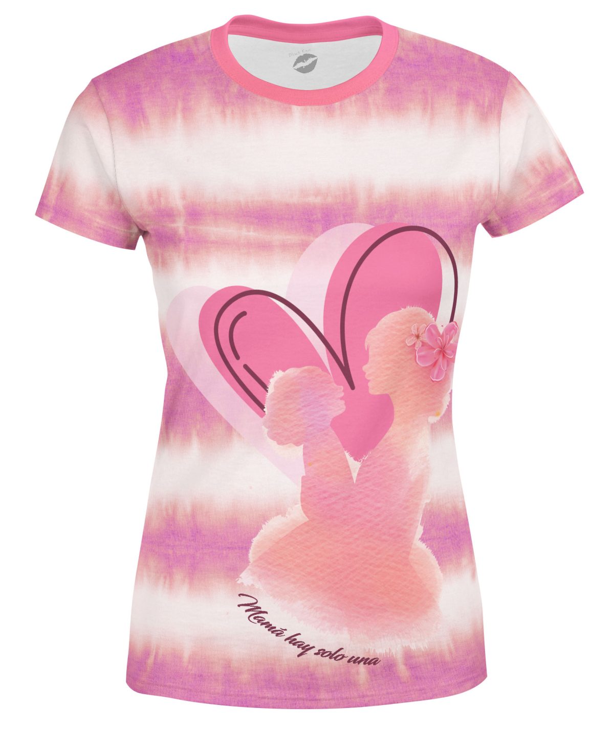 Playera Full Print Dama Día De Las Madres Corazón Rosa Mamá Solo Hay Una