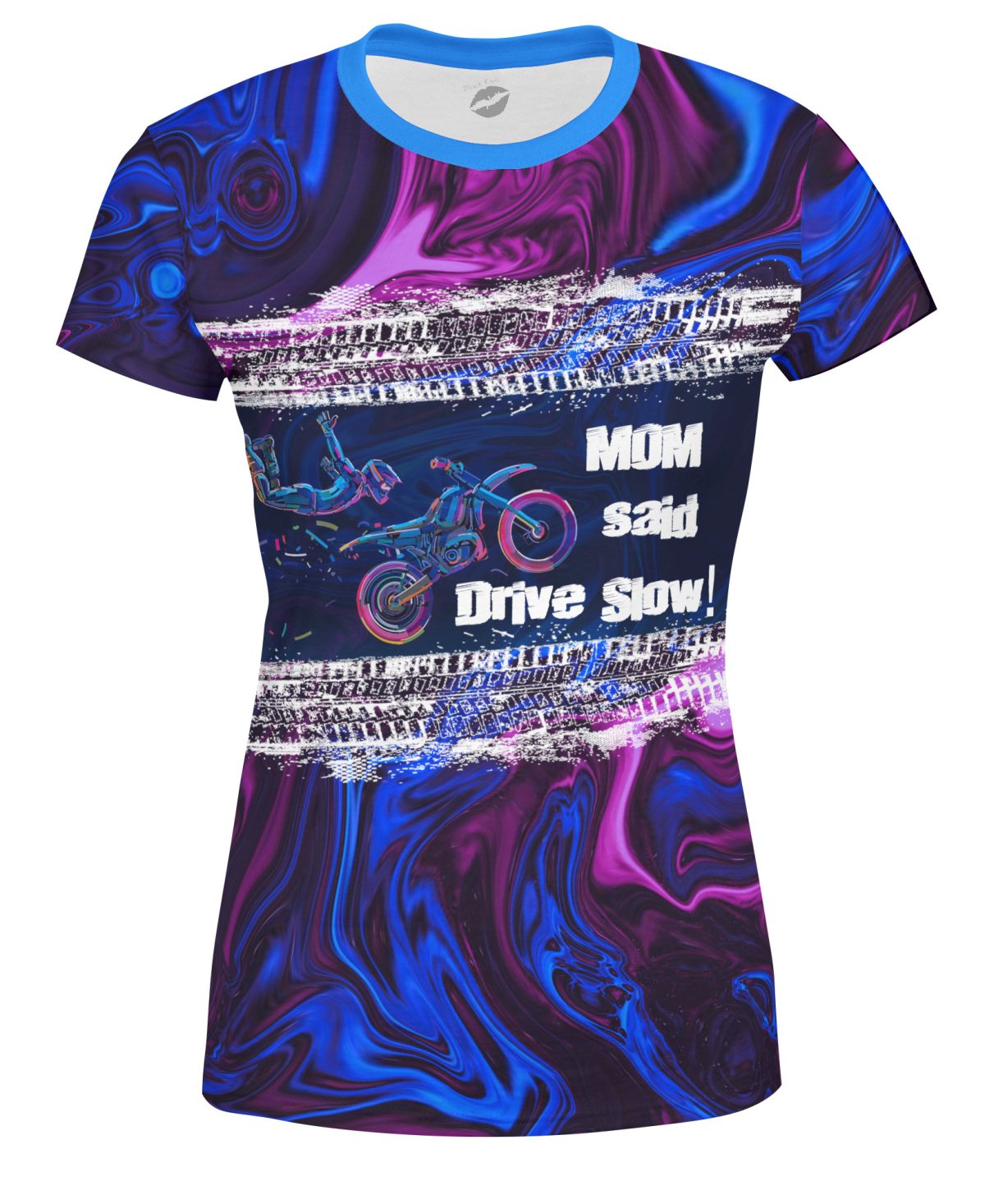 Playera Full Print Dama Día De Las Madres Motociclismos Mom Said Drive Slow
