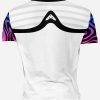 Playera Full Print Ondas Colores Azul Rosada - Imagen 2