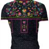Playera Full Print Negro Folklor México Flores - Imagen 2