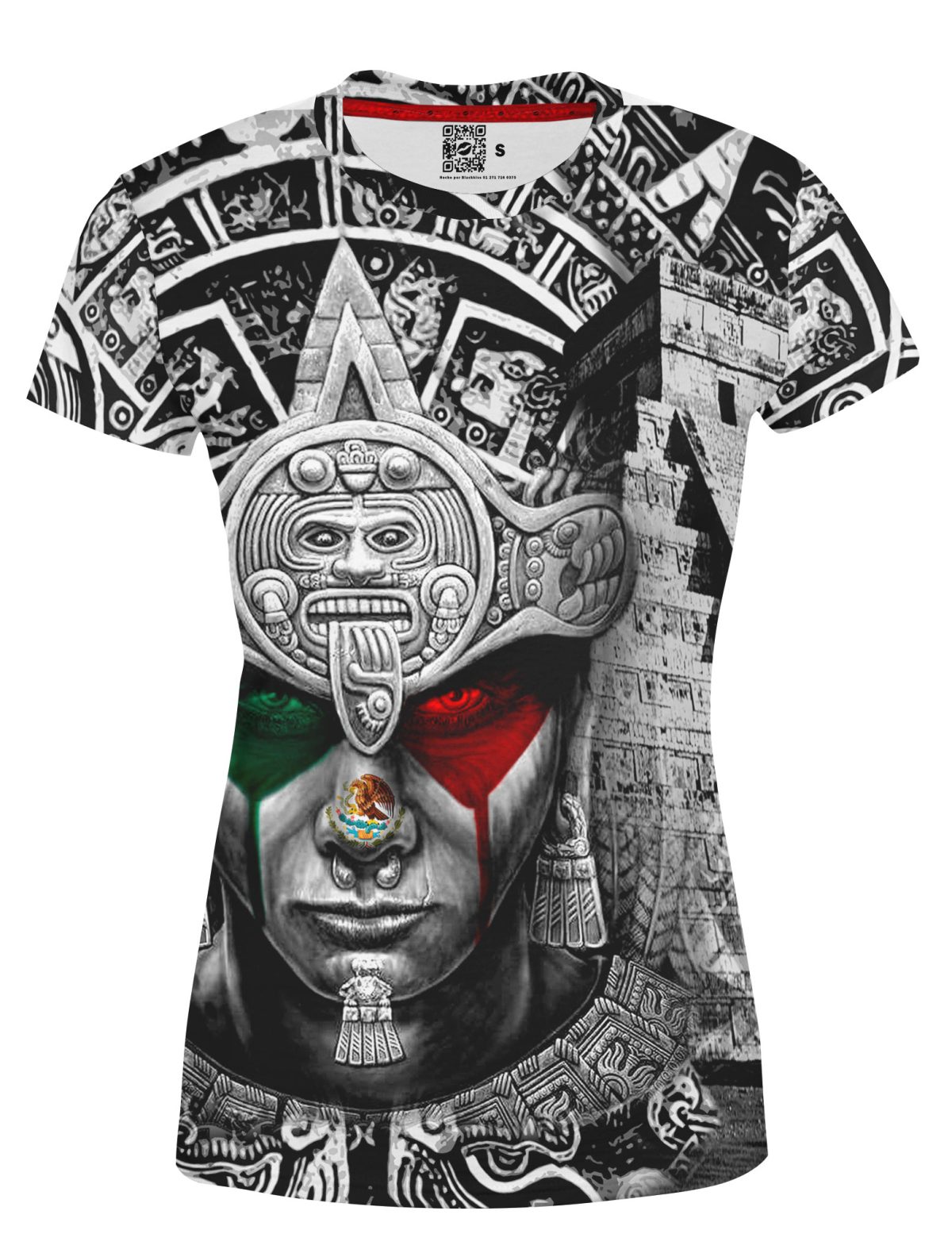 Playera Full Print  Dama Azteca México 330