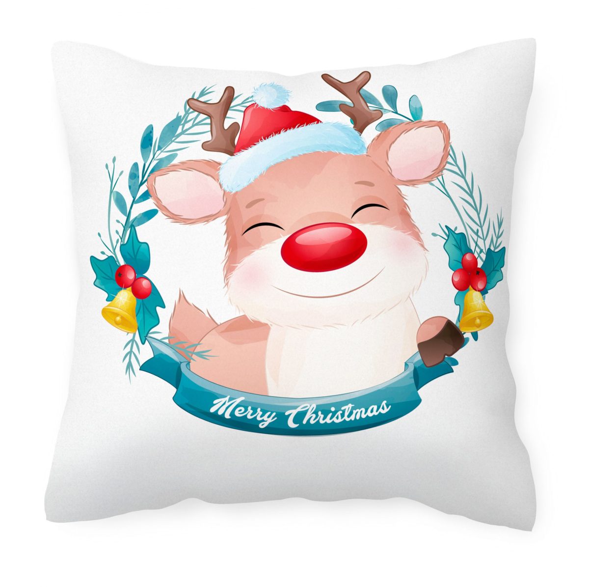 Cojín ARG Sublimado  Feliz Navidad Rodolfo El Reno