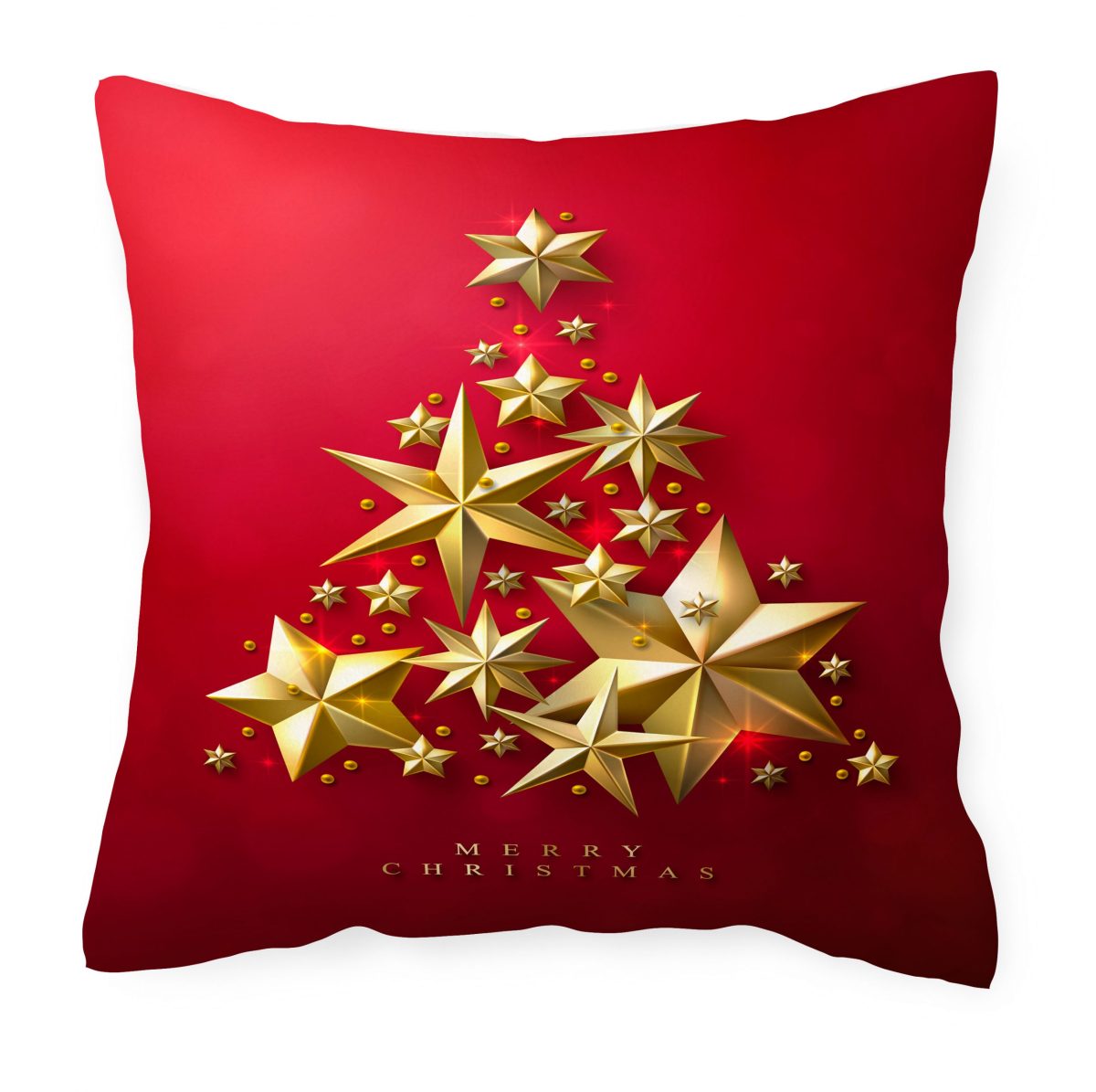 Cojín ARG Sublimado Feliz Navidad Árbol De Estrellas