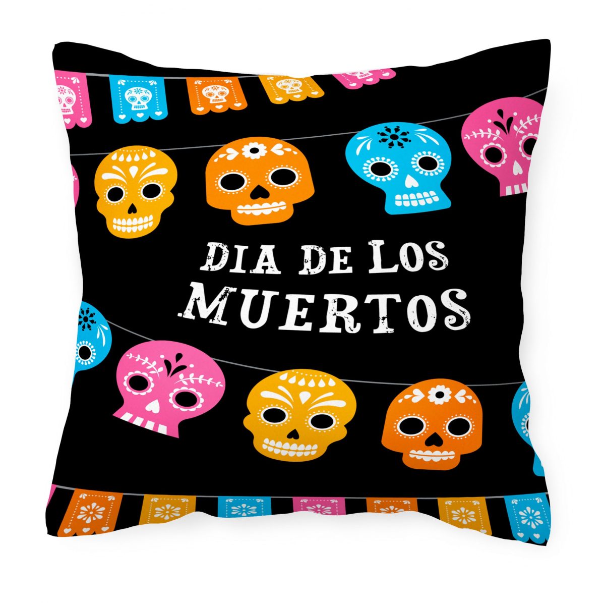 Cojín ARG Sublimado Día De Muertos Calaveras Colores
