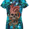 Playera Sublimada Dama Calavera Corazón Mar Kraken Pulpo - Imagen 2
