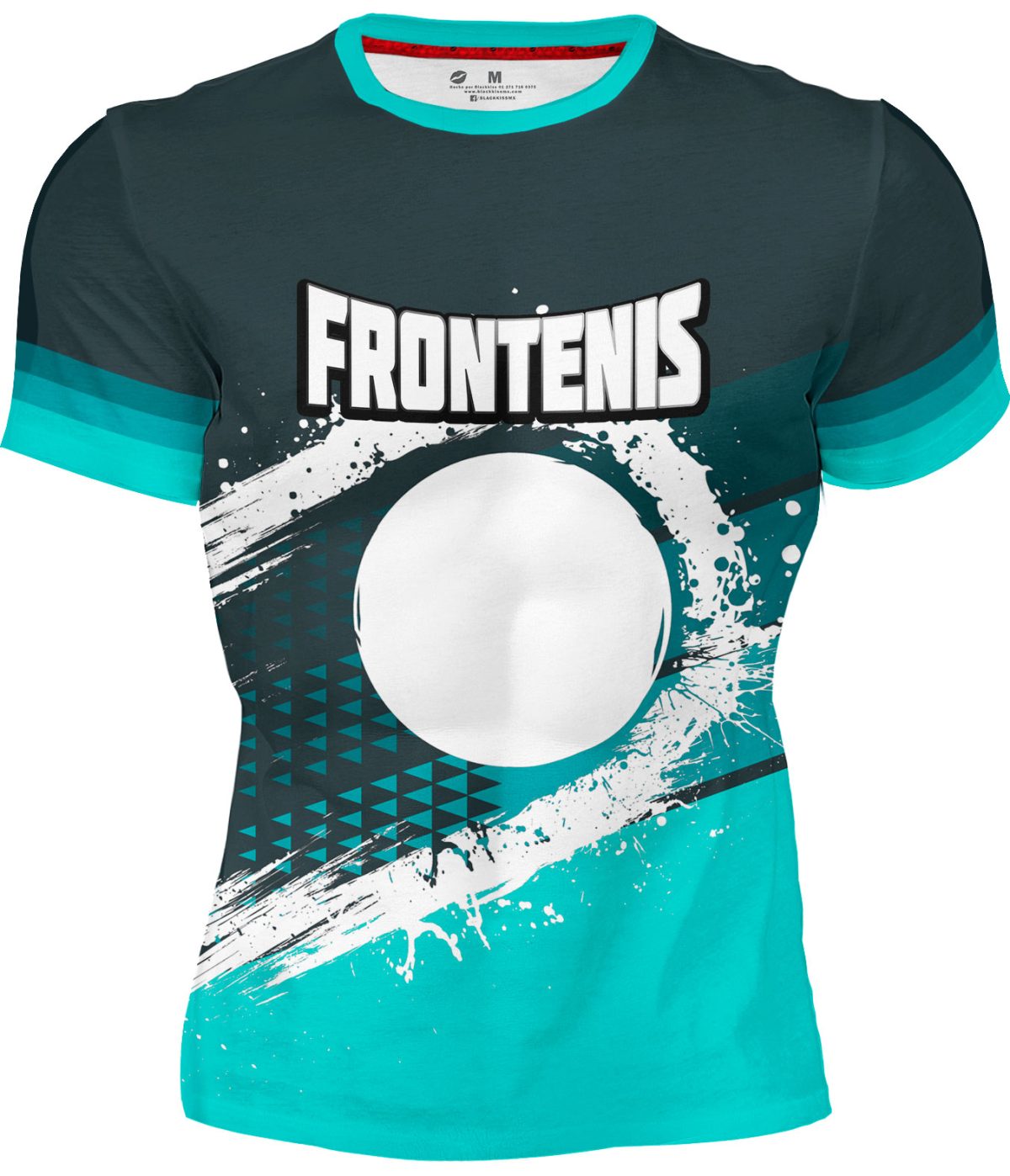 Playera Sublimada Deporte Turquesa Frontenis Raqueta Tenis