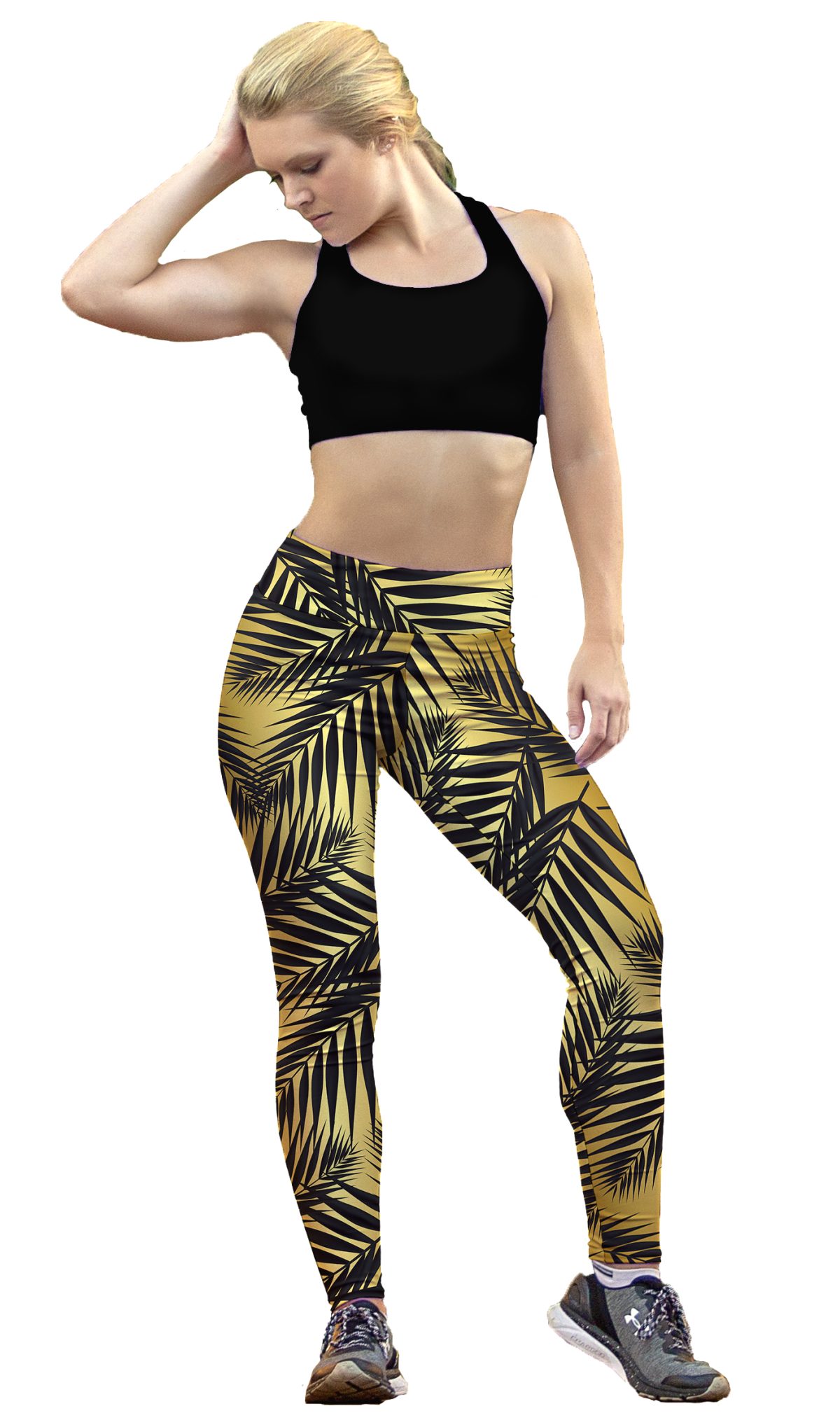 Leggins Sublimado Dorado Hojas Ramas