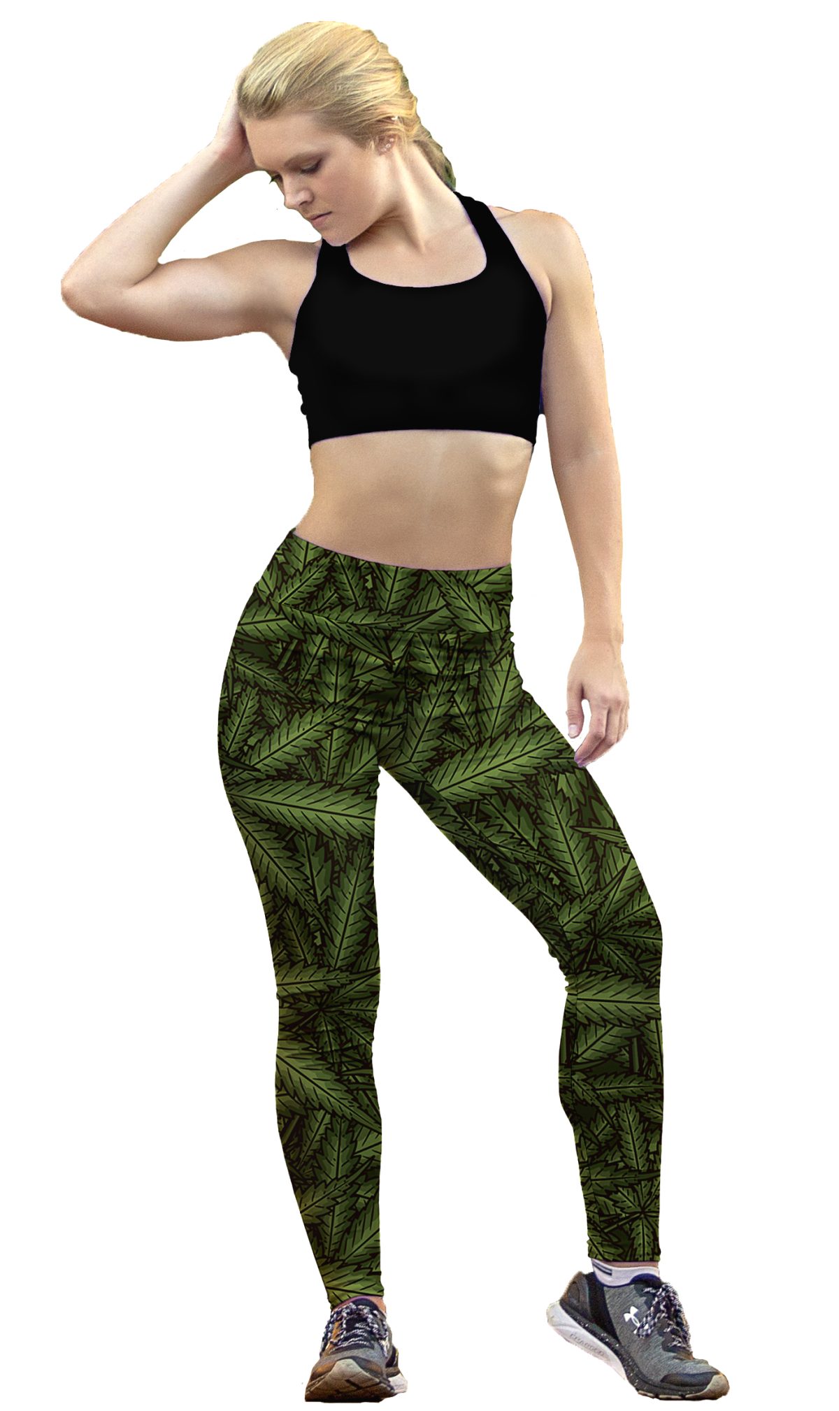 Leggins Sublimado Verde Weed Hierba