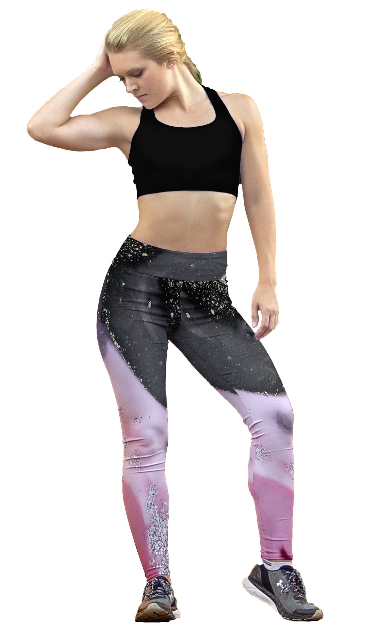 Leggins Sublimado Partes Negro Rosa
