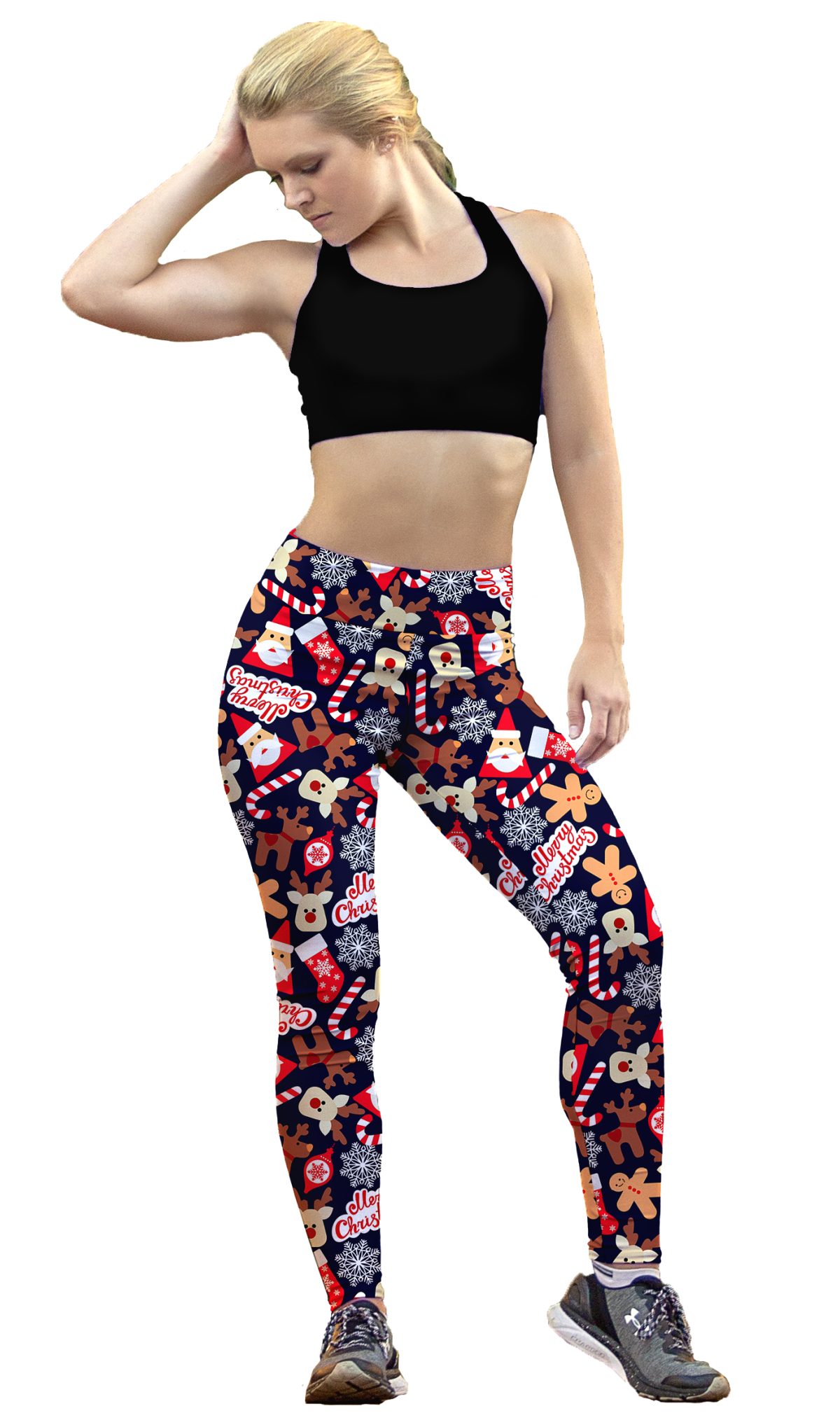 Leggins Sublimado Santa Claus Bastones de Caramelo