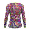 Playera Dama Jersey Día De Muertos Calaveras Y Flores Colores - Imagen 2