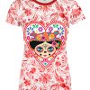 Playera Full Duo San Valentín Amor A La Mexicana Calavera - Imagen 2